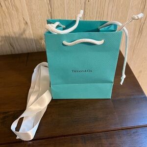 TIFFANY & CO GIFT BAG AND WHITE RIBBON